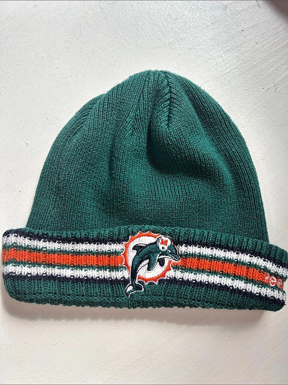Reebok Miami Dolphins NFL Cuffed Knit Beanie Green & Orange
